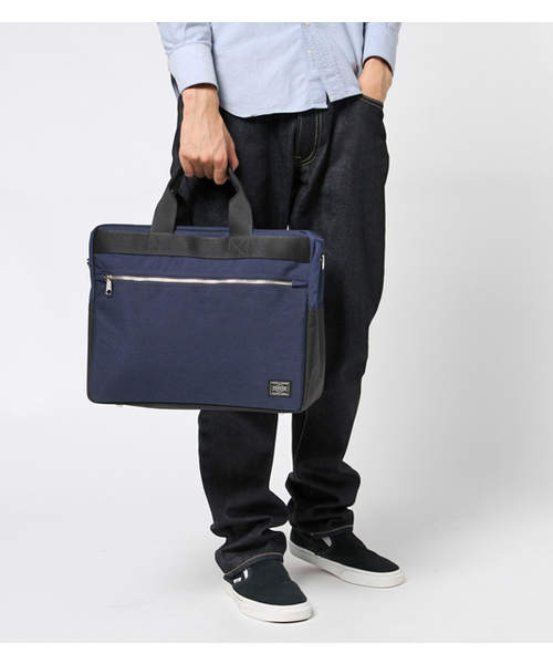 HEAD PORTER(ヘッドポーター)の「SAVILLE/WEEKEND BAG(ショルダーバッグ・メンズ・ネイビー/グレー・ONE SIZE)」の7枚目の写真