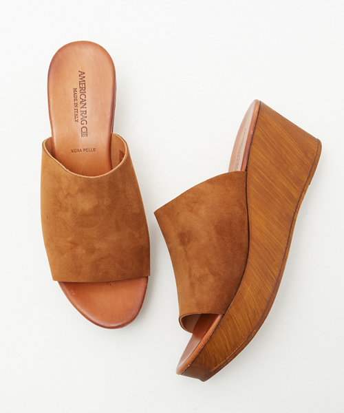 AMERICAN RAG CIE（アメリカンラグシー）の「AMERICAN RAG CIE　ウッドウェッジソールサンダル【WEB限定】（サンダル・レディース・ブラック/ライトグレー/キャメル/ベージュ・38/37/36）」の5枚目の写真