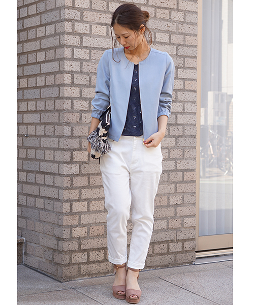 laboratory work(ラボラトリーワーク)の「テンセルツイルブルゾン(ブルゾン・レディース・ベージュ/サックスブルー/カーキ・MEDIUM)」の22枚目の写真