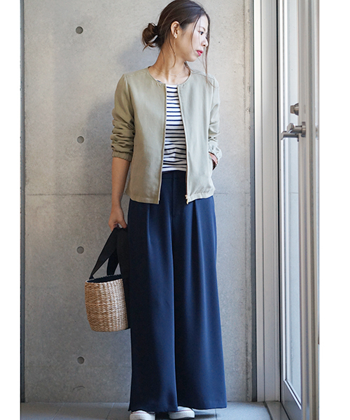 laboratory work(ラボラトリーワーク)の「テンセルツイルブルゾン(ブルゾン・レディース・ベージュ/サックスブルー/カーキ・MEDIUM)」の16枚目の写真