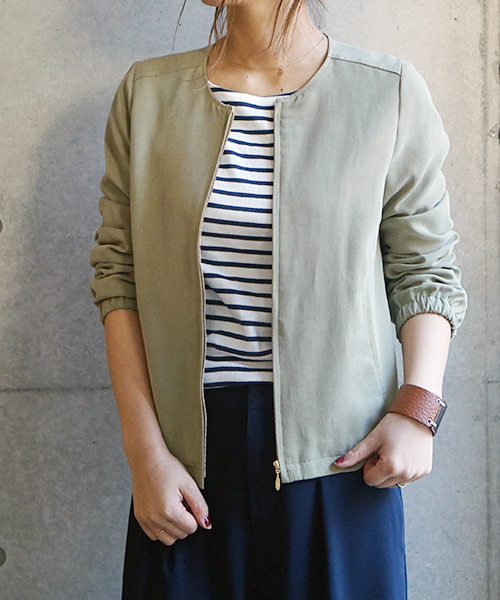 laboratory work(ラボラトリーワーク)の「テンセルツイルブルゾン(ブルゾン・レディース・ベージュ/サックスブルー/カーキ・MEDIUM)」の19枚目の写真