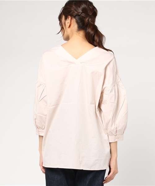 LIPSTAR（リップスター）の「タイプライター袖ボリュームブラウス（シャツ/ブラウス・レディース・ネイビー/オフホワイト/グリーン/ピンク・M(2)）」の16枚目の写真