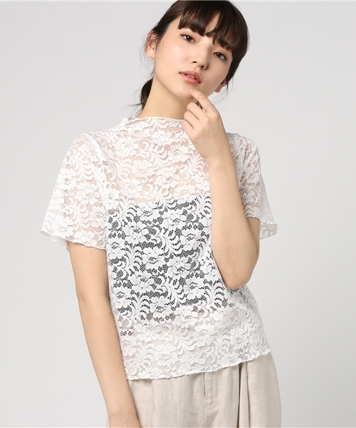 archives(アルシーヴ)の「レースメロープルオーバー(Tシャツ/カットソー・レディース・ピンク/オフホワイト/ブラック・MEDIUM)」の1枚目の写真