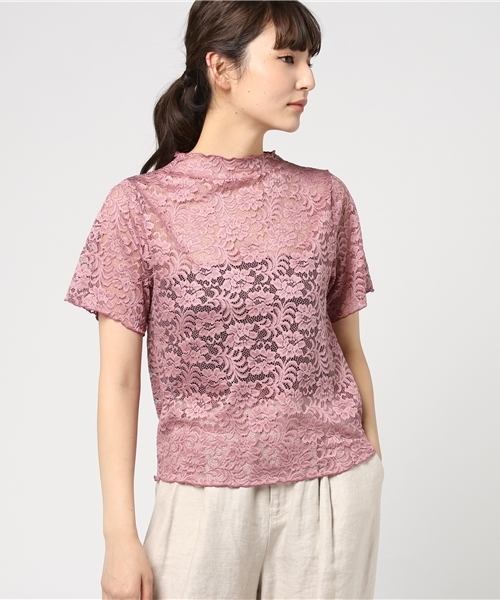 archives(アルシーヴ)の「レースメロープルオーバー(Tシャツ/カットソー・レディース・ピンク/オフホワイト/ブラック・MEDIUM)」の3枚目の写真