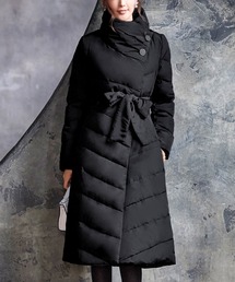 RUIRUE BOUTIQUE | 【レディースダウン アウター】ハイネックアシンメトリーダウンコート(ダウンジャケット/コート)
