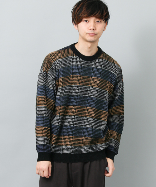 Sense Of Place By Urban Research センスオブプレイスバイアーバンリサーチ の モールヤーンブロックチェックセーター ニット セーター Wear