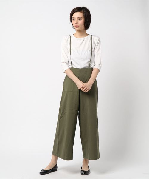 panasea（パナシア）の「サスペンダー付きベイカーパンツ（その他パンツ・レディース・ベージュ/ネイビー/カーキ・FREE）」の2枚目の写真