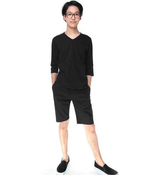 おしゃれスタ(オシャレスタ)の「ストレッチチノショートパンツ(IR) オーバーサイズ メンズ レディース(チノパンツ・メンズ・オフホワイト/ブラック/ベージュ/オリーブ/ブルー/ネイビー・L/M/S/XL)」の10枚目の写真
