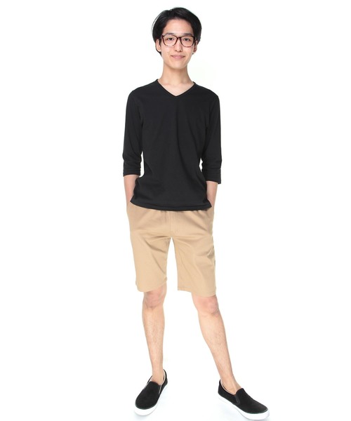 おしゃれスタ(オシャレスタ)の「ストレッチチノショートパンツ(IR) オーバーサイズ メンズ レディース(チノパンツ・メンズ・オフホワイト/ブラック/ベージュ/オリーブ/ブルー/ネイビー・L/M/S/XL)」の11枚目の写真