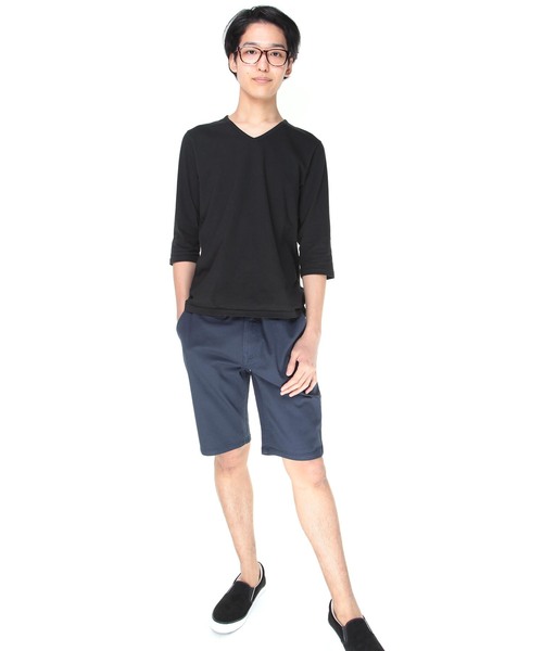 おしゃれスタ(オシャレスタ)の「ストレッチチノショートパンツ(IR) オーバーサイズ メンズ レディース(チノパンツ・メンズ・オフホワイト/ブラック/ベージュ/オリーブ/ブルー/ネイビー・L/M/S/XL)」の13枚目の写真