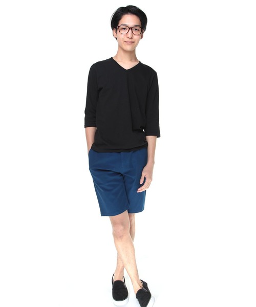 おしゃれスタ(オシャレスタ)の「ストレッチチノショートパンツ(IR) オーバーサイズ メンズ レディース(チノパンツ・メンズ・オフホワイト/ブラック/ベージュ/オリーブ/ブルー/ネイビー・L/M/S/XL)」の14枚目の写真