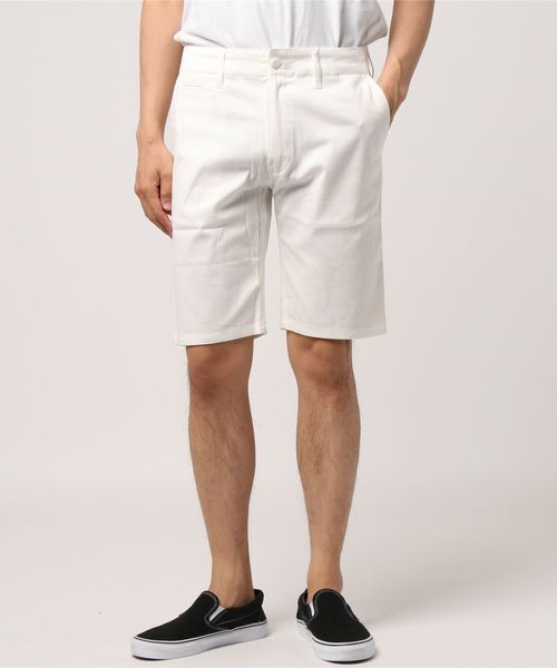おしゃれスタ(オシャレスタ)の「ストレッチチノショートパンツ(IR) オーバーサイズ メンズ レディース(チノパンツ・メンズ・オフホワイト/ブラック/ベージュ/オリーブ/ブルー/ネイビー・L/M/S/XL)」の2枚目の写真