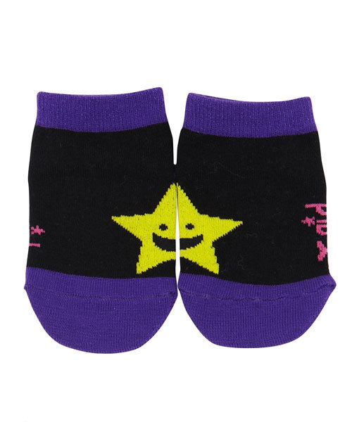 X-girl Stages(エックスガールステージス)の「“BIG KIRAKY” ANKLE SOCKS(ソックス/靴下・キッズ・ブラック/レッド/ピンク・SMALL/MEDIUM)」の1枚目の写真