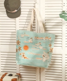 ハワイ　ニックカッチャー　キャンパストートバッグ Hawaiian Islands Map -Canvas Beach Tote Bag