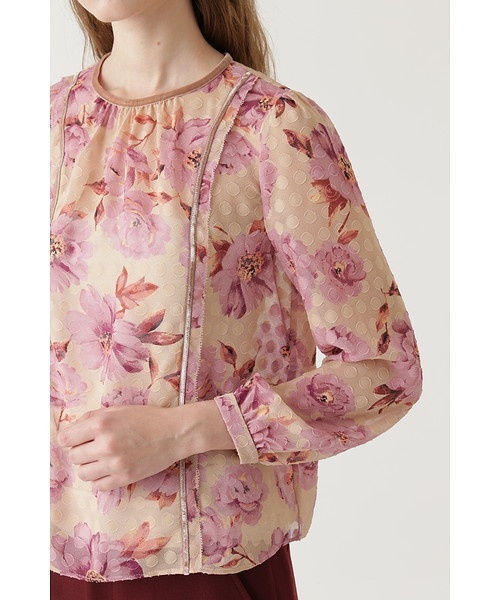 JILL STUART（ジルスチュアート）の「オリビアフラワーブラウス（シャツ/ブラウス・レディース・ピンク/ネイビー・MEDIUM/SMALL）」の6枚目の写真