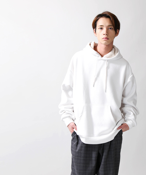 WEGO（ウィゴー）の「WEGO/ボンディングボアプルパーカー（パーカー・メンズ・ホワイト/ベージュ/カーキ/杢グレー/イエロー系その他2/ブラック/ブルー系その他・MEDIUM/LARGE）」の21枚目の写真