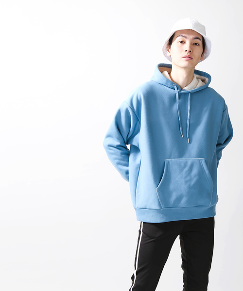 WEGO（ウィゴー）の「WEGO/ボンディングボアプルパーカー（パーカー・メンズ・ホワイト/ベージュ/カーキ/杢グレー/イエロー系その他2/ブラック/ブルー系その他・MEDIUM/LARGE）」の12枚目の写真