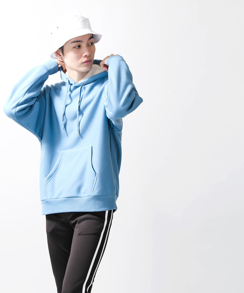 WEGO（ウィゴー）の「WEGO/ボンディングボアプルパーカー（パーカー・メンズ・ホワイト/ベージュ/カーキ/杢グレー/イエロー系その他2/ブラック/ブルー系その他・MEDIUM/LARGE）」の13枚目の写真