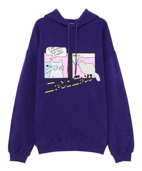 Candy Stripper（キャンディストリッパー）の「CAT'S CARTOON SWEAT フーディ（パーカー・レディース・ピンク/オフホワイト/パープル/ブラック・2）」の4枚目の写真
