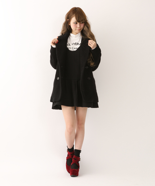 one after another NICE CLAUP（ワンアフターアナザーナイスクラップ）の「【ナイスクラップ】スライバーＫＴテーラーＪＫ（テーラードジャケット・レディース・オフホワイト/ブラック/ベージュ/ボルドー・MEDIUM/LARGE）」の14枚目の写真