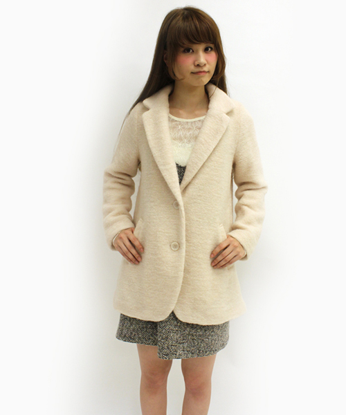 one after another NICE CLAUP（ワンアフターアナザーナイスクラップ）の「【ナイスクラップ】スライバーＫＴテーラーＪＫ（テーラードジャケット・レディース・オフホワイト/ブラック/ベージュ/ボルドー・MEDIUM/LARGE）」の6枚目の写真