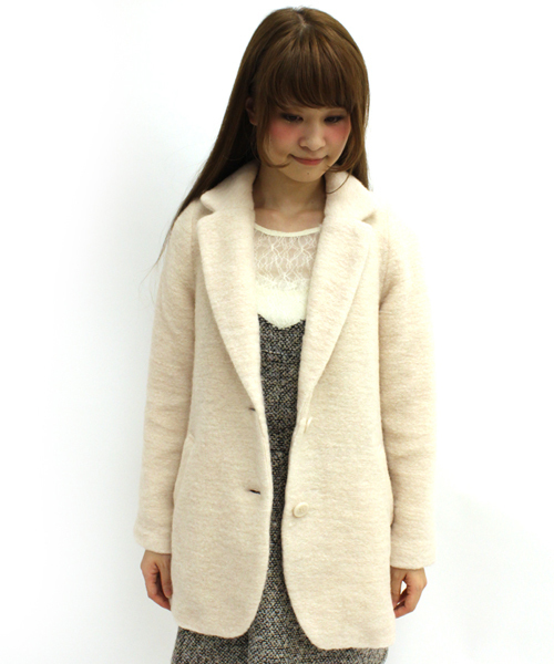 one after another NICE CLAUP（ワンアフターアナザーナイスクラップ）の「【ナイスクラップ】スライバーＫＴテーラーＪＫ（テーラードジャケット・レディース・オフホワイト/ブラック/ベージュ/ボルドー・MEDIUM/LARGE）」の11枚目の写真