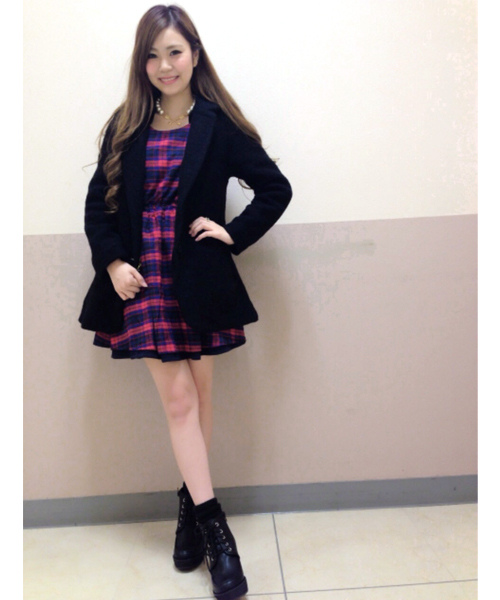 one after another NICE CLAUP（ワンアフターアナザーナイスクラップ）の「【ナイスクラップ】スライバーＫＴテーラーＪＫ（テーラードジャケット・レディース・オフホワイト/ブラック/ベージュ/ボルドー・MEDIUM/LARGE）」の5枚目の写真