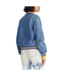 美品 ポロラルフローレン デニム ボンバージャケット POLOロゴ M POLO RALPH LAUREN（ポロ ラルフ ローレン）の「デニム ボンバー
