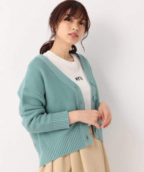 GLOBAL WORK(グローバルワーク)の「抜け感ミドルゲージガーターカーデ/818904(カーディガン/ボレロ・レディース・ホワイト/ベージュ/オレンジ/ブルー・MEDIUM/LARGE)」の4枚目の写真