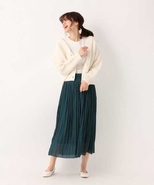 GLOBAL WORK(グローバルワーク)の「抜け感ミドルゲージガーターカーデ/818904(カーディガン/ボレロ・レディース・ホワイト/ベージュ/オレンジ/ブルー・MEDIUM/LARGE)」の5枚目の写真