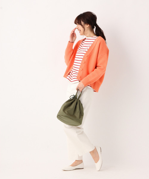 GLOBAL WORK(グローバルワーク)の「抜け感ミドルゲージガーターカーデ/818904(カーディガン/ボレロ・レディース・ホワイト/ベージュ/オレンジ/ブルー・MEDIUM/LARGE)」の6枚目の写真