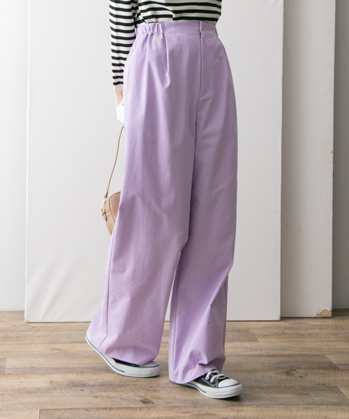 URBAN RESEARCH(アーバンリサーチ)の「イージーワイドストレートパンツ(パンツ)」|パープル系その他