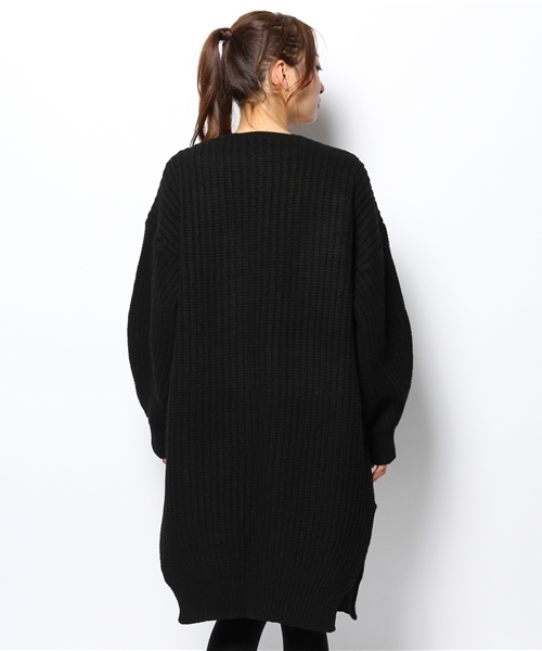 Kastane（カスタネ）の「【Kastane】ロングニットCD（カーディガン/ボレロ・レディース・ブラック/ホワイト・FREE）」の5枚目の写真