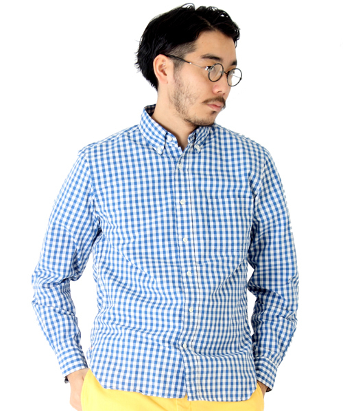 BEAMS PLUS（ビームスプラス）の「○BEAMS PLUS / ギンガムチェック ボタンダウンシャツ 14S/S（シャツ/ブラウス・メンズ・ブルー/ブラック・X-LARGE/XX-LARGE/SMALL/LARGE/MEDIUM/X-SMALL）」の2枚目の写真