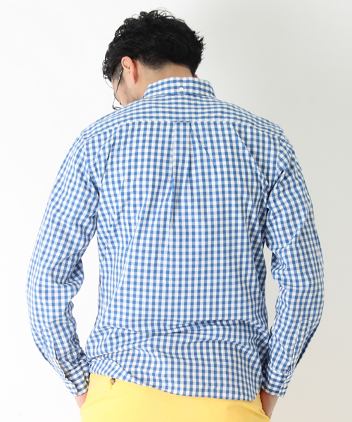 BEAMS PLUS（ビームスプラス）の「○BEAMS PLUS / ギンガムチェック ボタンダウンシャツ 14S/S（シャツ/ブラウス・メンズ・ブルー/ブラック・X-LARGE/XX-LARGE/SMALL/LARGE/MEDIUM/X-SMALL）」の4枚目の写真