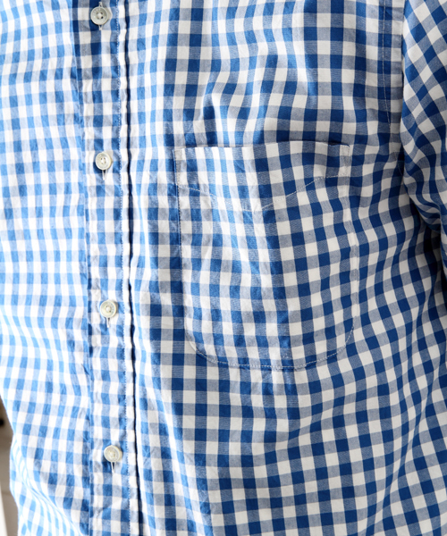 BEAMS PLUS（ビームスプラス）の「○BEAMS PLUS / ギンガムチェック ボタンダウンシャツ 14S/S（シャツ/ブラウス・メンズ・ブルー/ブラック・X-LARGE/XX-LARGE/SMALL/LARGE/MEDIUM/X-SMALL）」の6枚目の写真