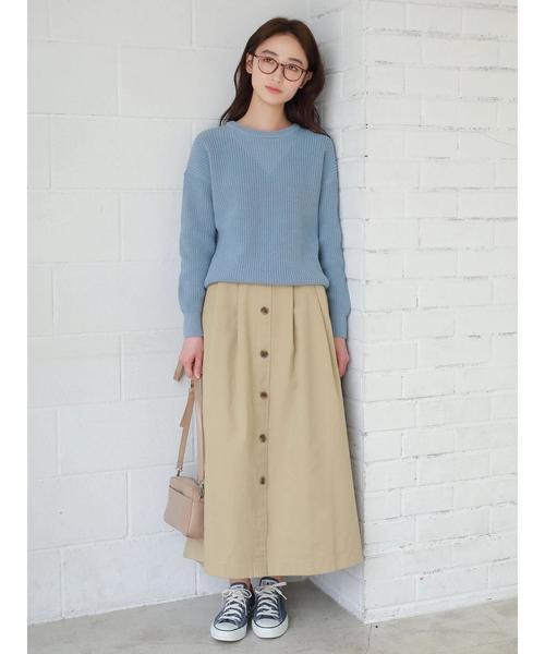 CRAFT STANDARD BOUTIQUE(クラフトスタンダードブティック)の「フロントボタンスカ-ト ★☆○(スカート・レディース・ベージュ/カーキ/ブルー・M/L)」の11枚目の写真