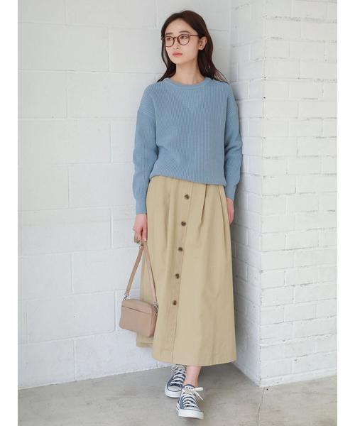 CRAFT STANDARD BOUTIQUE(クラフトスタンダードブティック)の「フロントボタンスカ-ト ★☆○(スカート・レディース・ベージュ/カーキ/ブルー・M/L)」の12枚目の写真