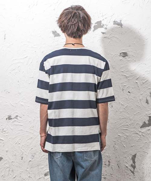 MinoriTY（マイノリティ）の「ボーダービッグTシャツ（Tシャツ/カットソー・メンズ・ブラック系その他/グレー系その他/ブルー系その他・M/L）」の14枚目の写真