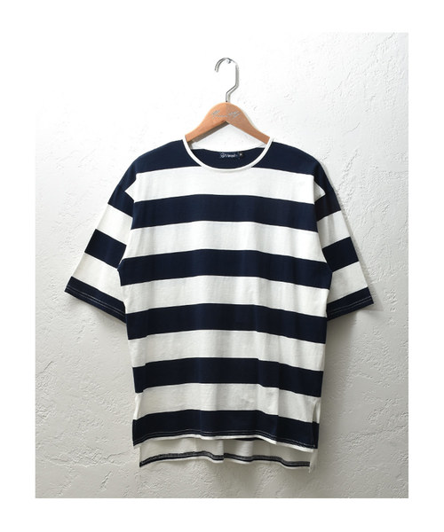 MinoriTY（マイノリティ）の「ボーダービッグTシャツ（Tシャツ/カットソー・メンズ・ブラック系その他/グレー系その他/ブルー系その他・M/L）」の9枚目の写真