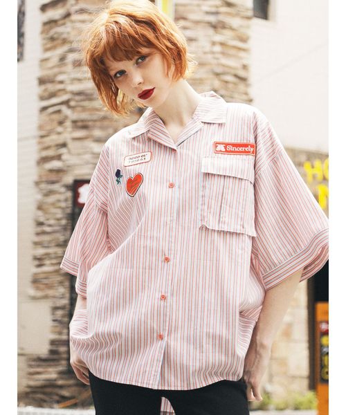 jouetie（ジュエティ）の「ワッペンワークシャツ（シャツ/ブラウス・レディース・カーキ/ボルドー/その他1・MEDIUM）」の10枚目の写真