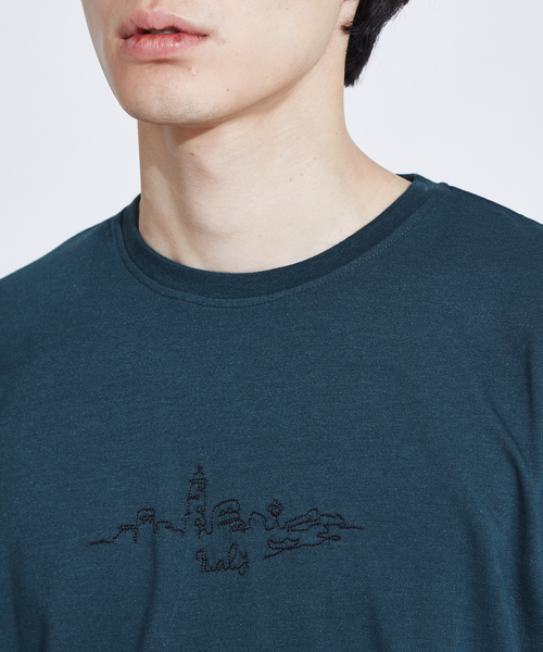 ABAHOUSE GRAY(アバハウスグレイ)の「【展開店舗限定】CityLine刺繍 半袖Tシャツ(Tシャツ/カットソー・メンズ・ダークグリーン/ホワイト/ブラック・46/48)」の7枚目の写真