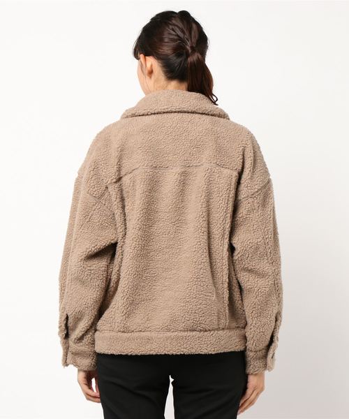 STYLEBLOCK（スタイルブロック）の「ボアジャケット（ミリタリージャケット・レディース・アイボリー/ライトベージュ/ベージュ/キャメル/ブラック・M）」の7枚目の写真