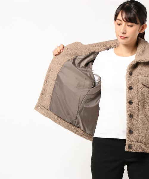 STYLEBLOCK（スタイルブロック）の「ボアジャケット（ミリタリージャケット・レディース・アイボリー/ライトベージュ/ベージュ/キャメル/ブラック・M）」の8枚目の写真