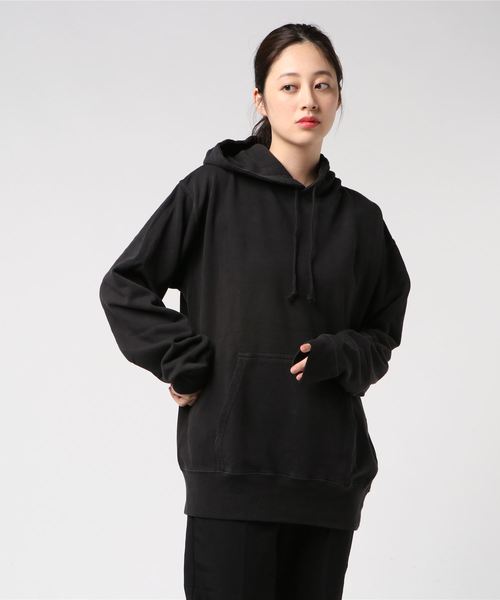 OLD BETTY'S（オールドベティーズ）の「Pigment Dye Sweat Parka(Sheriff Dept)/ヴィンテージ風 バック 刺繍 スウェット パーカー（パーカー・レディース・ブラック/ネイビー/オフホワイト・40/38）」の9枚目の写真