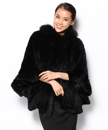 GRACE CONTINENTAL | フードファーフリルコート(その他アウター)