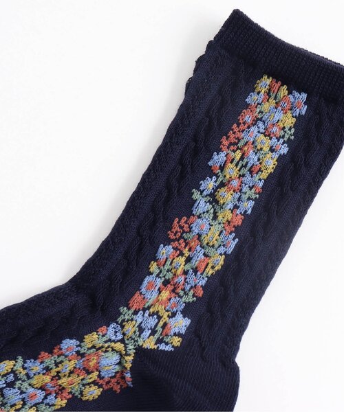 BREEZE（ブリーズ）の「■花柄ソックス（ソックス/靴下・キッズ・アイボリー/ネイビー・18/15 /21）」の3枚目の写真