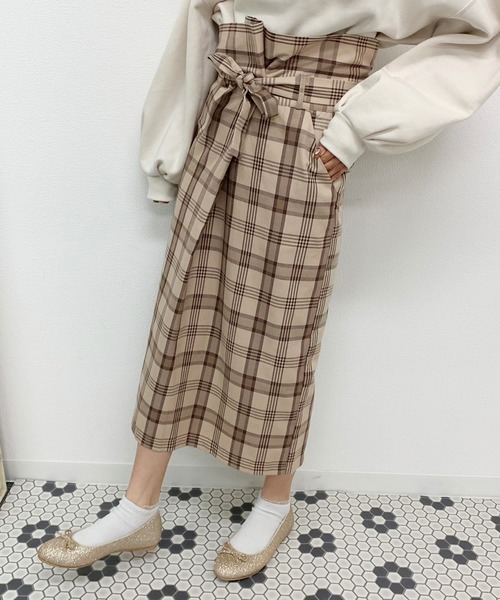 apres jour(アプレジュール)の「アソートチェックナロースカート【ZOZOTOWN限定アイテム】(スカート・レディース・ベージュ/その他/ブラウン系その他・フリー)」の3枚目の写真