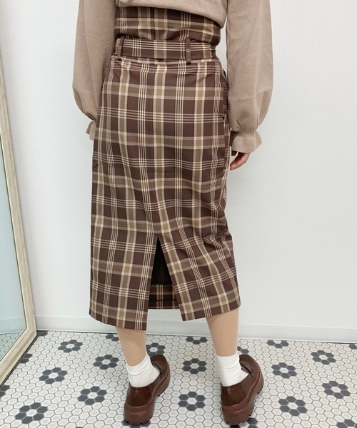 apres jour(アプレジュール)の「アソートチェックナロースカート【ZOZOTOWN限定アイテム】(スカート・レディース・ベージュ/その他/ブラウン系その他・フリー)」の5枚目の写真