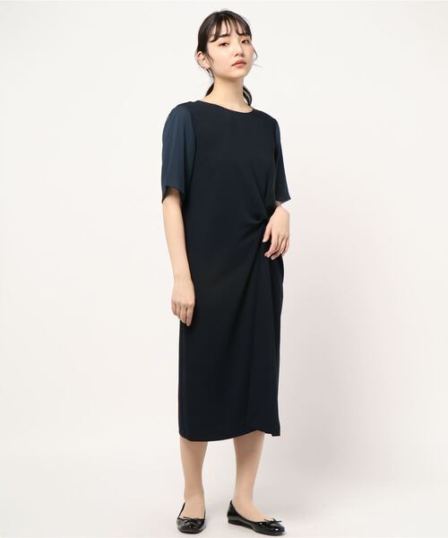 WHYTO.(ホワイト)の「「WHYTO. / ホワイト」シフォン&ジョーゼットコンビオケージョンワンピース(ワンピース・レディース・ブラック/ベージュ/ネイビー・38/36)」の11枚目の写真